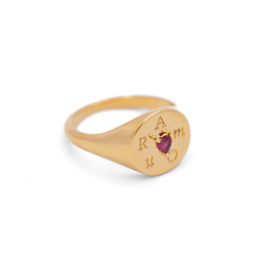 Chevaliere Amour Confettis Rubis Sentiments