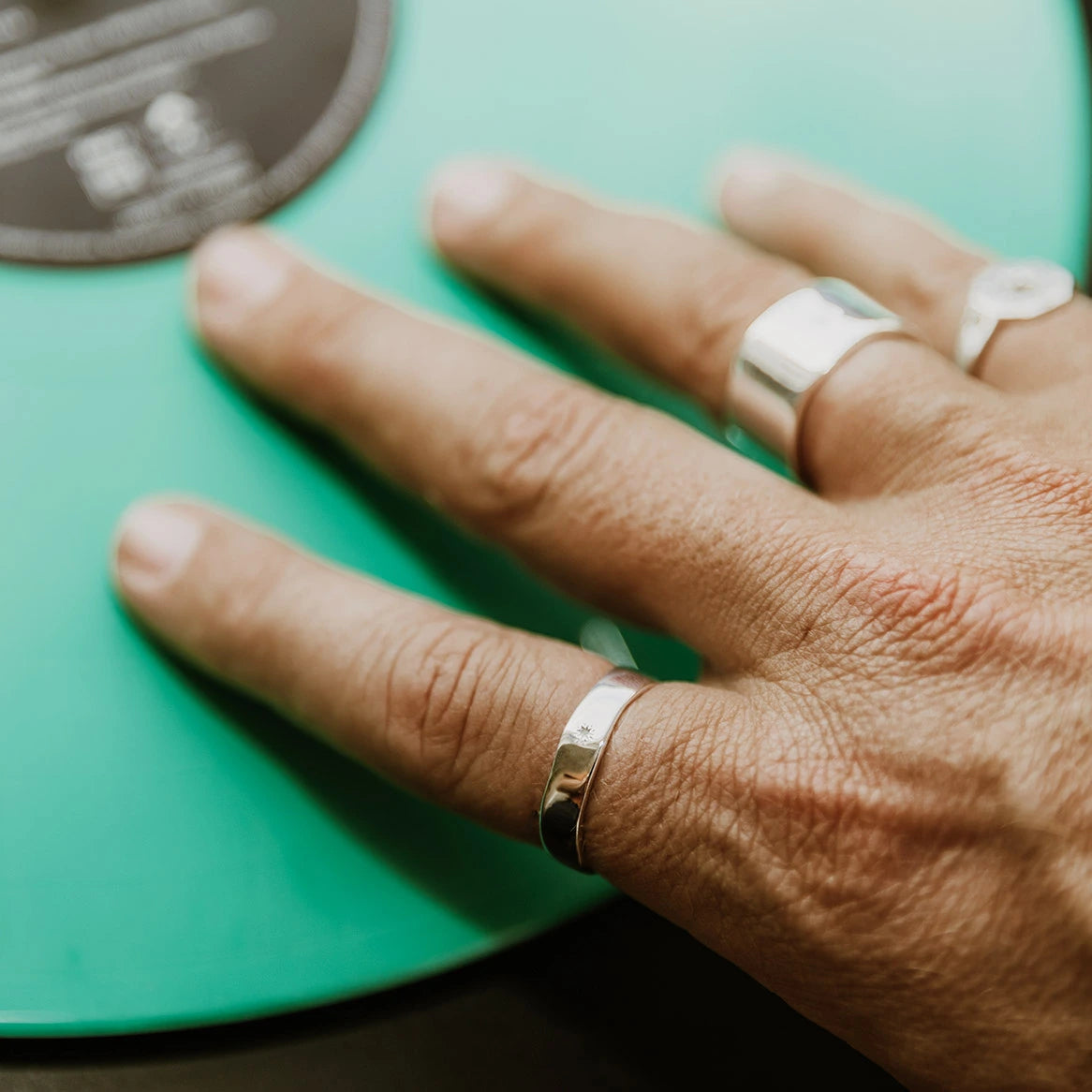 Bague anneau discount argent homme