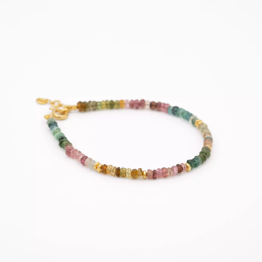 
            
                Charger l&amp;#39;image dans la galerie, bracelet femme fait de pierres de tourmaline roses vertes et bleues
            
        